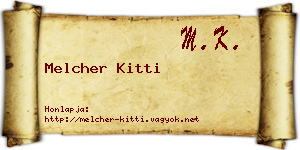 Melcher Kitti névjegykártya